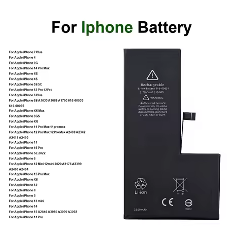 Battery For Apple iPhone 3G 3GS 4S 5C 5S 6S SE XR XS 4 5 6 7 8 11 13 14 15 12 Pro Max Plus Mini 2022