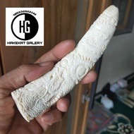 pipa once padutan tulang iga duyung ukir naga D81