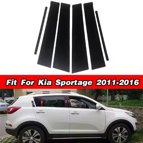 Bright Black Carbon Fiber Door And Window B C Pillar Sticker Suitable For Kia Sorento MQ4 Sorento XM
