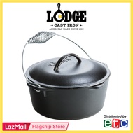 Lodge 5 Quart Cast Iron Dutch Oven with spiral bail handle - L8DO3