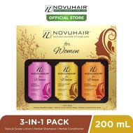 Novuhair for Women Anti-Hairloss Anti-Hair Fall Anti-Dandruff  Hair Regrowth Treatment 3n1 Pack - 20