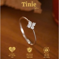 TINIE women's SILVER ring, luxurious and sophisticated 4-leaf clover ring with stones TINIE SILVER