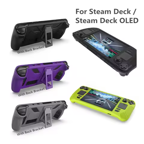 Silicone Case For Steam Deck OLED Game Console Full Protection with Bracket Cover Shell Protection C