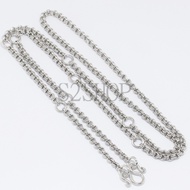 s2shop สร้อยคอสแตนเลสแท้ สร้อยคอพระ ลายห่วงคู่ ห้อยพระได้ 9 องค์ ความกว้าง 3 มม.ความยาว 26 28 30 32