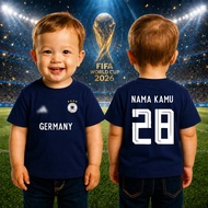 German Kids Football Shirt | Jersey Request Name & Number | Germany World Cup 2026 Kids T-shirt