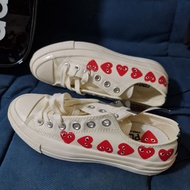 Authentic Quality! CDG Multiple Hearts Canvas Shoes