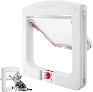 Cat Door with Lock 4 Ways 22 × 20 × 3 cm Easy InstallationSafety Door Indoor Door Outdoor Window Wal