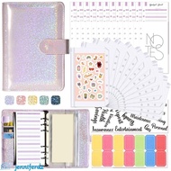 JENNIFERDZ Binder Budget Bill Organizer Office A6 Size 6 Hole Money Saving Cash Envelopes Cash Book