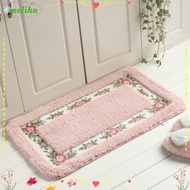 MOLIHA 1 Pcs Pink Rug, Pink 16*24Inch Flower Rug,  Absorbent Microfiber Non-Skid Bathroom Rugs Bedro