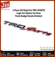 Piece 3D Metal For TRD-SPORTS Logo Car Sticker 1 Car Rear Trunk Badge Decals Emblem For Toyota Wish 