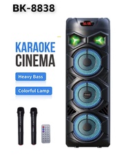 Oudiobop BK-8838 18000W PMPO Karaoke Portable Party Wireless Speaker With 2 Wireless mic