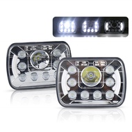 OVOVS Auto Parts 55W 7x6 Inch LED Headlamp With DRL Hi/Lo Beam 5x7"Square LED Headlight for Jeep Che