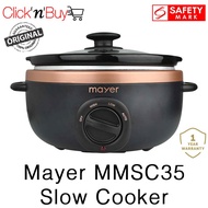 Mayer MMSC35 Slow Cooker. Ceramic Inner Pot. 3.5 L Capacity. Low Energy Consumption. Safety Mark Approved. 1 Year Wty.