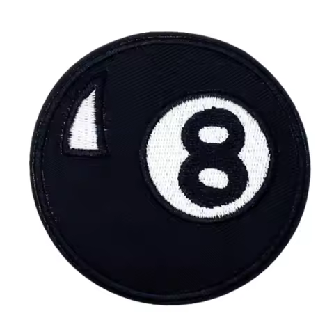 8 Eight Ball Billiards Pool Embroidered Iron-on Patch Sewing Fun Sticker Badge for DIY Jeans, Backpa