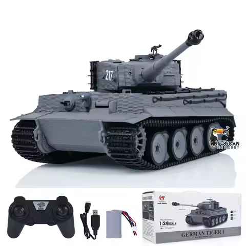 Taigen 1/24 RC Battle Tank Tiger I Gifts Radio Control Military Tanks Infrared Combat Cars Vehicle P