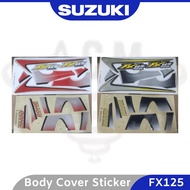 SUZUKI FX125 Body Cover Set Coverset Stripe Strike Sticker FX125 - Silver Blue