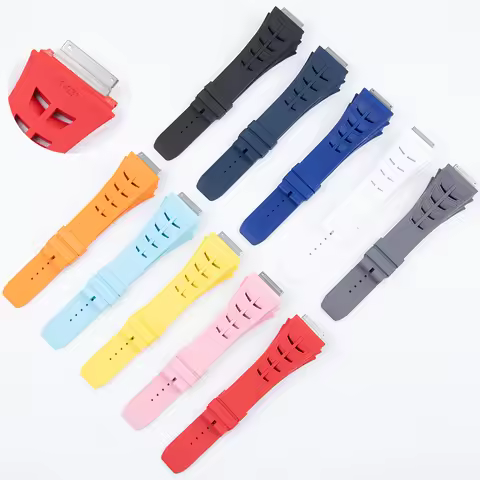 25mm Top Quality FKM Fluoro Rubber Watchband For Richard Strap Mille RM11-03L RM65 RM47 Wristband Do