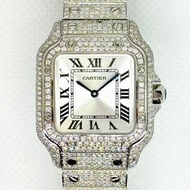 Cartier Santos de Cartier 卡地亞 山度士 WSSA0082 Small Model Diamonds set in the aftermarket