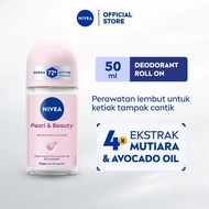 NIVEA Deodorant Roll On Pearl & Beauty 50ml - Deodorant Wanita Brightening Mencerahkan Dan Menghalus