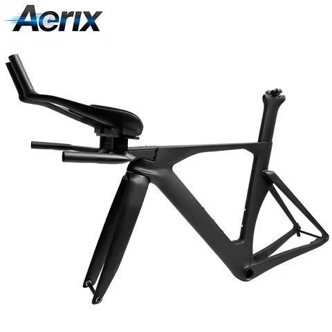 T1100 Toray Carbon Triathlon Time Trial Bike Frameset Disc Brake TT Frame Di2 Mechanical Internal Ca