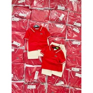 Love&Lullabies: VN A686 | Kids Red Polo Shirt Top 2PC w/ Pants | Striped Collar Short Sleeve