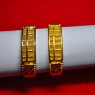 24K Gold Plated Men Women Unisex Adjustable Size 999 Stamped Shiny & Frosted Abacus Ring
