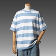 JB - Stripe T-Shirt Baby Blue - Men's Oversized Striped T-Shirt
