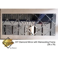 DIY DIAMOND MIRROR/ PASANG SENDIRI / WALL ART/ WAINSCOTING/ WAINSCOATING / DIY WAINSCOTING / GRAND MIRROR