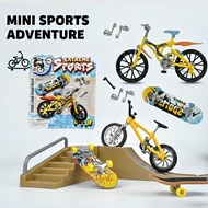 Hand-Held Mini Skateboard and BMX Cycle Toy Set with DIY Accessories