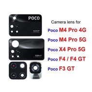 back camera lens glass Cover with Adhesive Replacement For Poco X4 M4 F3 F4 Pro 4G 5G GT with Repair