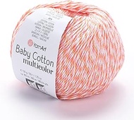 YarnArt Baby Cotton Multicolor Yarn – 50% Cotton 50% Acrylic – 50g (1.76oz), 165m (180yds) – Soft Li