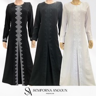 CHANTILY | Jubah Haji Umrah Jubah Muslimah Hitam / Putih - Abaya, Bersulam &amp; Nursing (#26016)