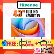 [FREE TV BRACKET & HDMI CABLE] Hisense 43'' Full HD Smart TV A4Q Series 43A4Q Television