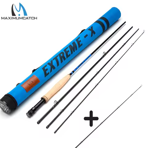 Maxcatch Extreme X Fly Fishing Rod 8.4/8.5/9FT 3-8WT Fast Action Carbon Fiber Fly Rod with Extra Tip