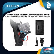 TELESIN 360° Rotation Backpack Shoulder Strap Mount for GoPro Hero 10 9  Insta360 Action Camera &amp; Phone Accessories