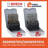 BOSCH 2608587013 2608587014 19pcs PRO Metal HSS-G HSS-CO Twist Drill Bit Set Metal Drill Bit Set