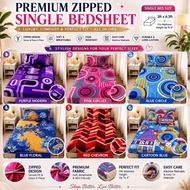 Single Bedsheet/Cadar Single Zip/Zipper Bedsheet Only/Premium Quality/100% Cotton/Sarung Tilam Zip/N