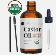 KB Cosmetics Organic Castor Oil 60ml, Hexane‑Free Cold‑Pressed Castor Oil for Hair, Eyelashes, Eyebr