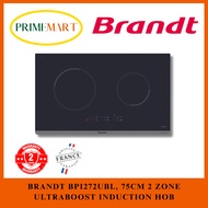 BRANDT BPI272UBL 75CM 2 ZONE ULTRABOOST INDUCTION HOB + 2 YEARS WARRANTY