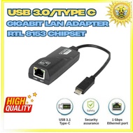 USB 3.0/TYPE C 3.0 (RTL-8153 ) to RJ45 1000mbps Gigabit Lan Adapter 10/100/1000 Mbps Ethernet Networ