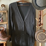 Brand Korea Woman Army Green Knitwear Longline Cardigan (M/L) Baju Labuh Wanita Bundle Preloved