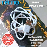 Original TECKNO POVA 5 Pro Ultra Fastcharging 70 Watt/6 Ampere Charger Cable