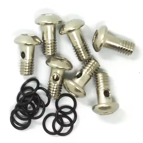 Brake Banjo Bolt Set Bike For-SHIMANO XT M8020 XT M8100/SLX M7100 BRAKE HOSE Screw +Seals Steel Bicy