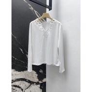 Original 2025 Latest Valen Womens Long Sleeve White T-shirts SIze：S_L 97F