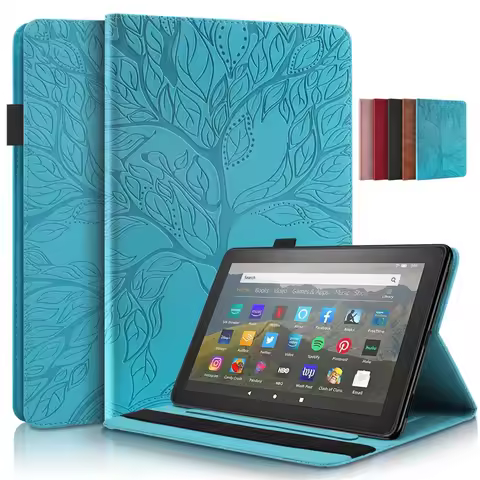 For Amazon Fire HD 10 HD10 2023 Case Cover Cute 3D Flower Embossed PU Leather Soft TPU Cover for Ama