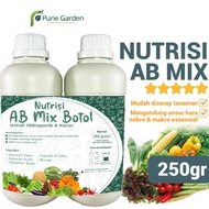 Pupuk Nutrisi Hidroponik AB Mix 250gr 500 ml Pekat Botol Purie Garden