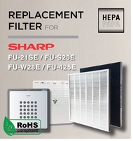 Sharp FU-21SE  / FU-S25E / FU-W28E / FU-425E / FZ-425SFE Compatible Air Purifier Replacement HEPA Filter [Free Alcohol Swab] [SG Seller] [7 Days Warranty] [HEPAPAPA]