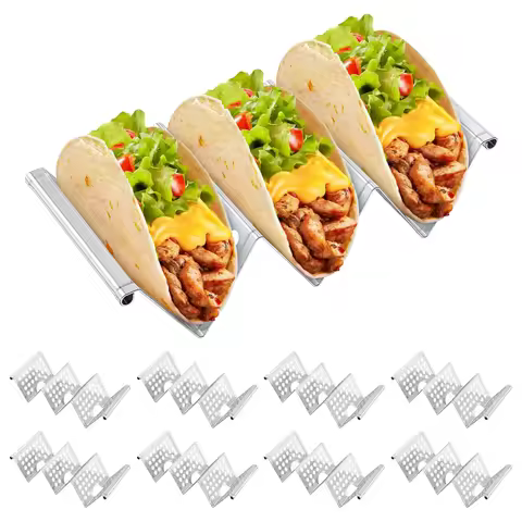 4/8Pcs Taco Holder Taco Display Stand Burrito Tortilla Plate Tray Food Holder Potato Chips Corn Roll