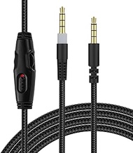 Arzweyk Cloud Alpha Replacement Cable Audio Aux Cord with Inline Mute &amp; Volume Control Compatible with Hyperx Cloud Alpha/Cloud Mix Gaming Headsets, 4.9FT/1.5m(No Mic)