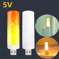 USB 5V Night Light Lamp LED Flame Flashing Candle Book Lamp  MY8B2